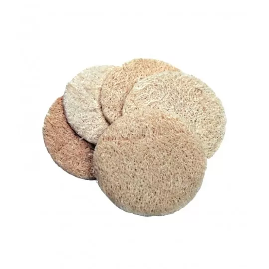 5 Disques exfoliants de gommage en loofah (luffa) - visage