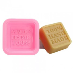 [K1507] Moule à savon carré &quot;Hand Made&quot; en silicone