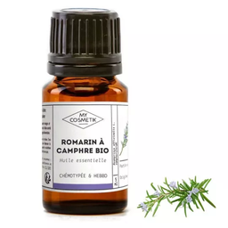 Organic essential oil of rosemary and camphor